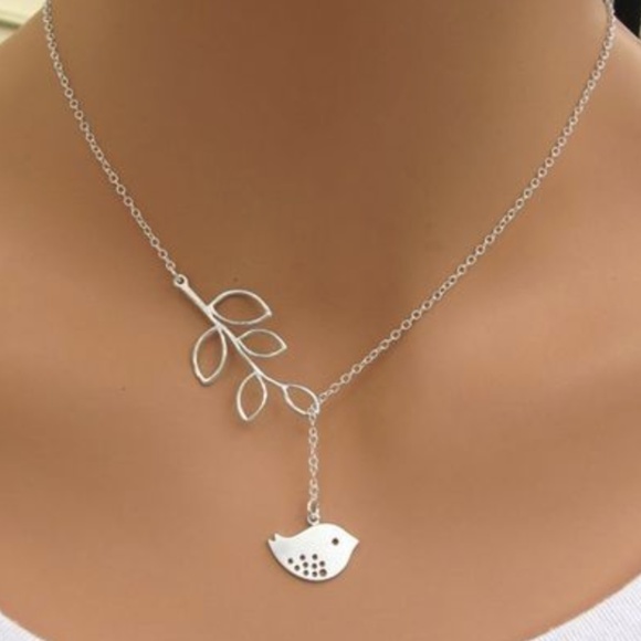 Jewelry - NEW leaf bird lariat necklace